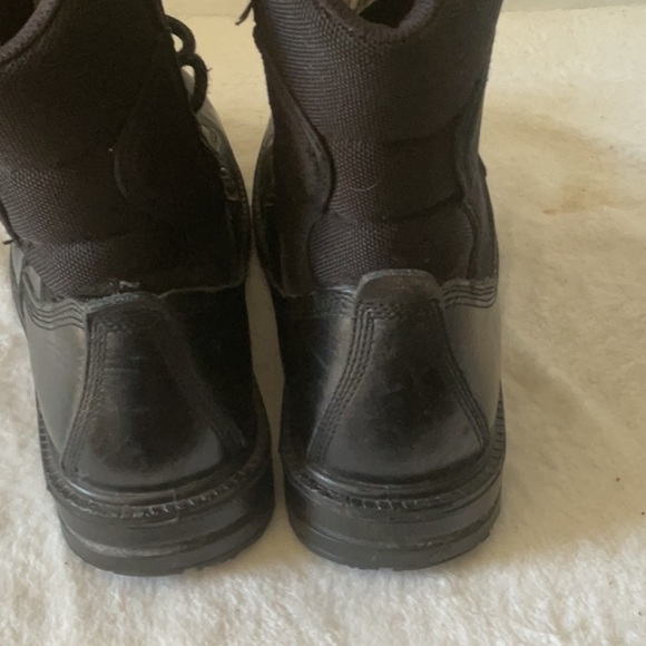 Black Combat Moto Boots with Lace-Up Design steel toe - Picture 2 of 8